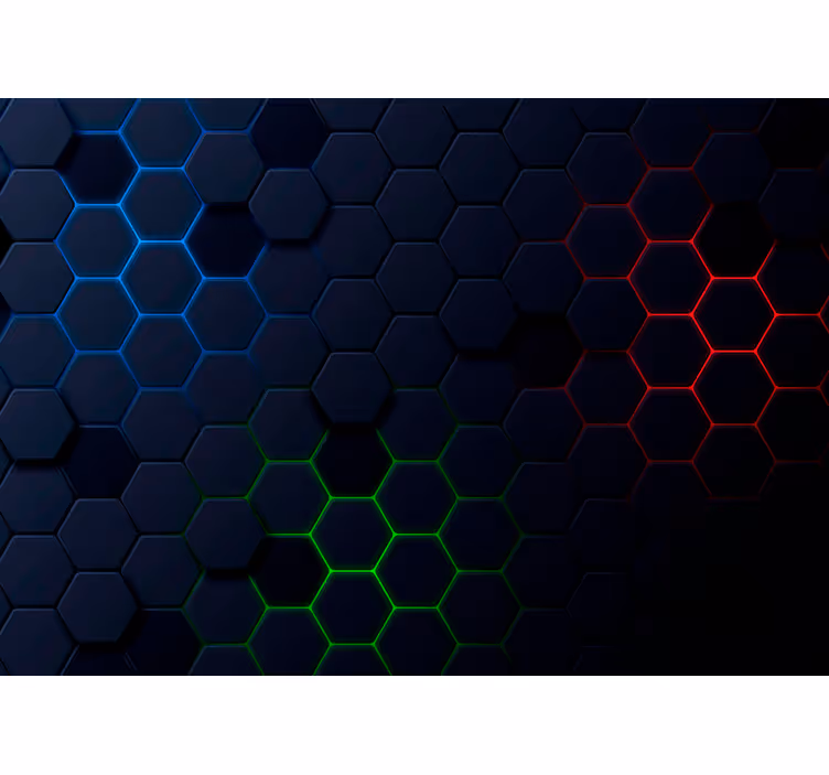 Toile noire fenêtre motif hexagonal 3d - TenStickers