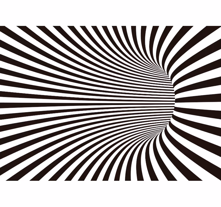 Toile noire fenêtre tunnel courbé 3d - TenStickers