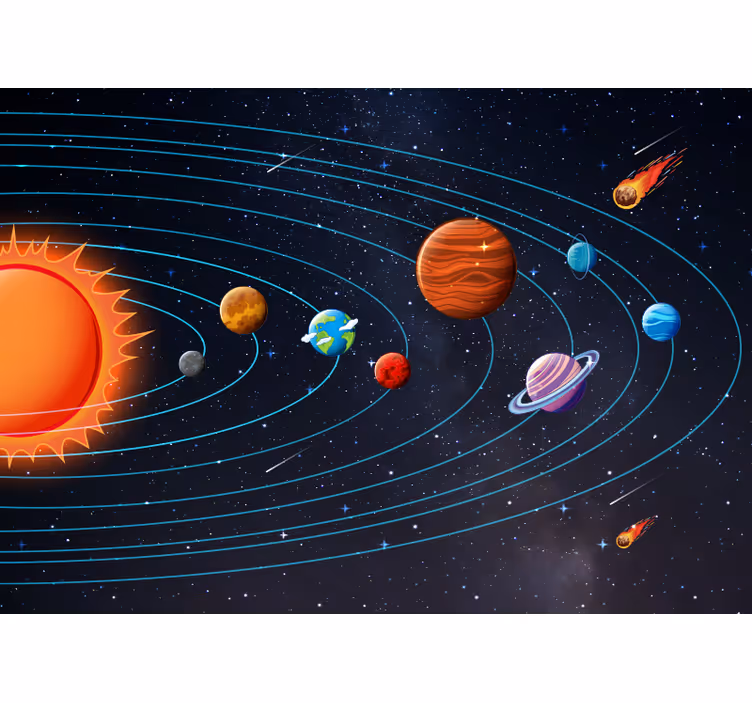 Toile noire fenêtre animation de l'espace pour enfants - TenStickers