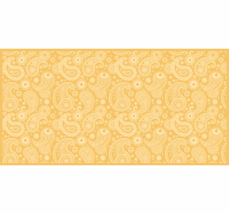 Toile fenêtre jaune motif paisley arabe - TenStickers