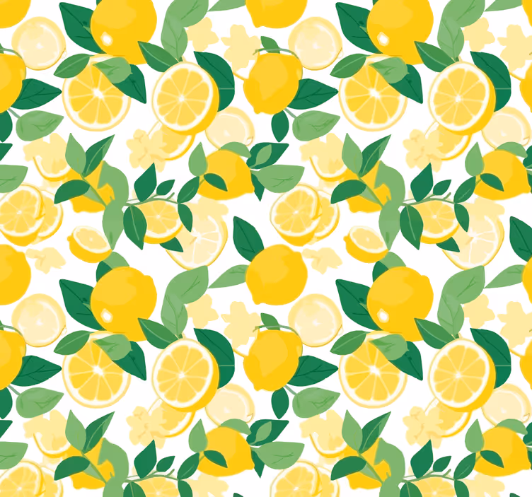Toile fenêtre jaune motif tranche de citron - TenStickers