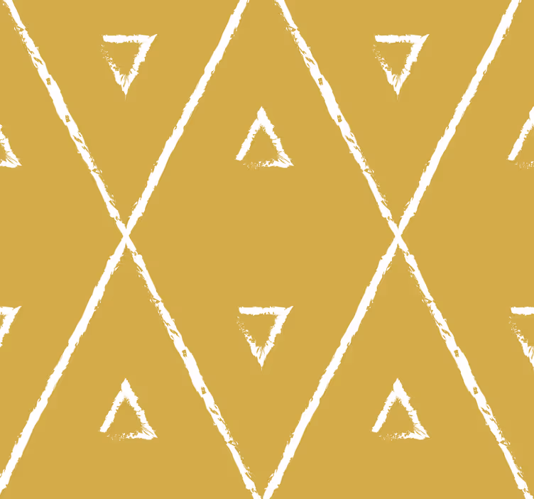 Toile fenêtre jaune motif losanges géométriques - TenStickers