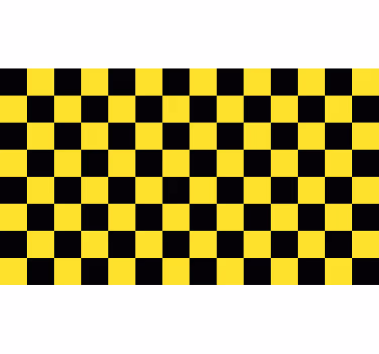 Toile fenêtre jaune échiquier noir et jaune - TenStickers