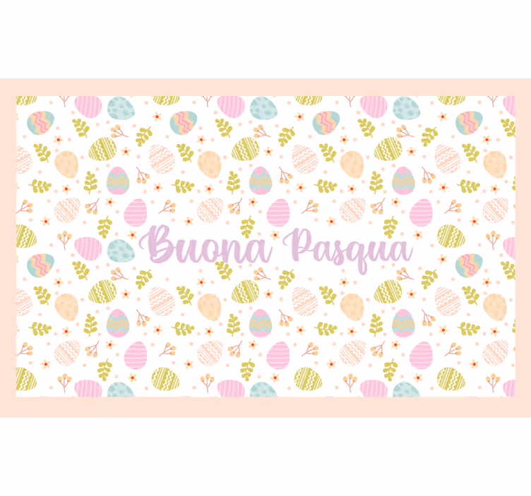 Toile fenêtre jaune joyeuses pâques italiennes - TenStickers