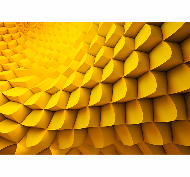 Toile fenêtre jaune géométrie futuriste - TenStickers