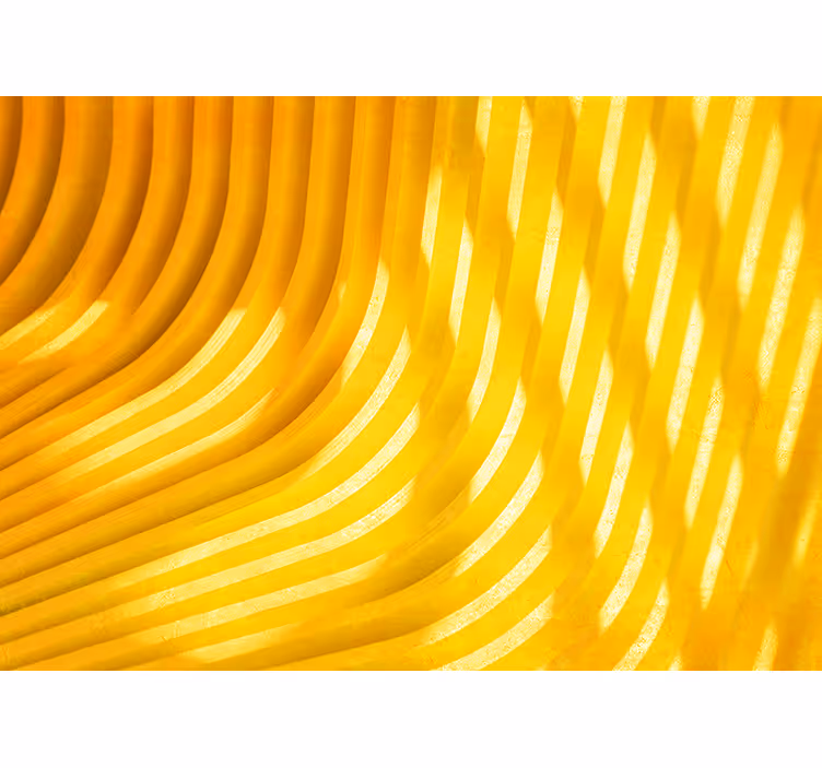 Toile fenêtre jaune vagues tridimensionnelles - TenStickers