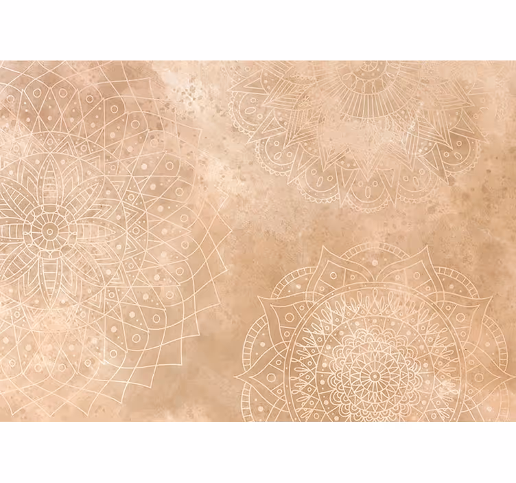 Toile fenêtre beige mandalas rétro - TenStickers