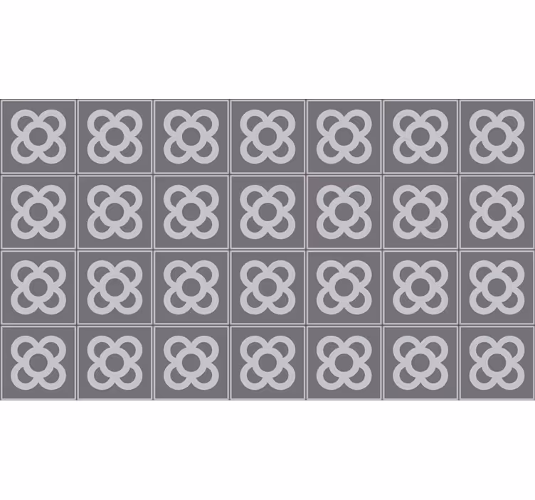 Toile fenêtre gris motif panot de barcelone - TenStickers
