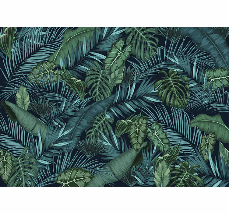 Toile fenêtre salon jungle murale décorative - TenStickers