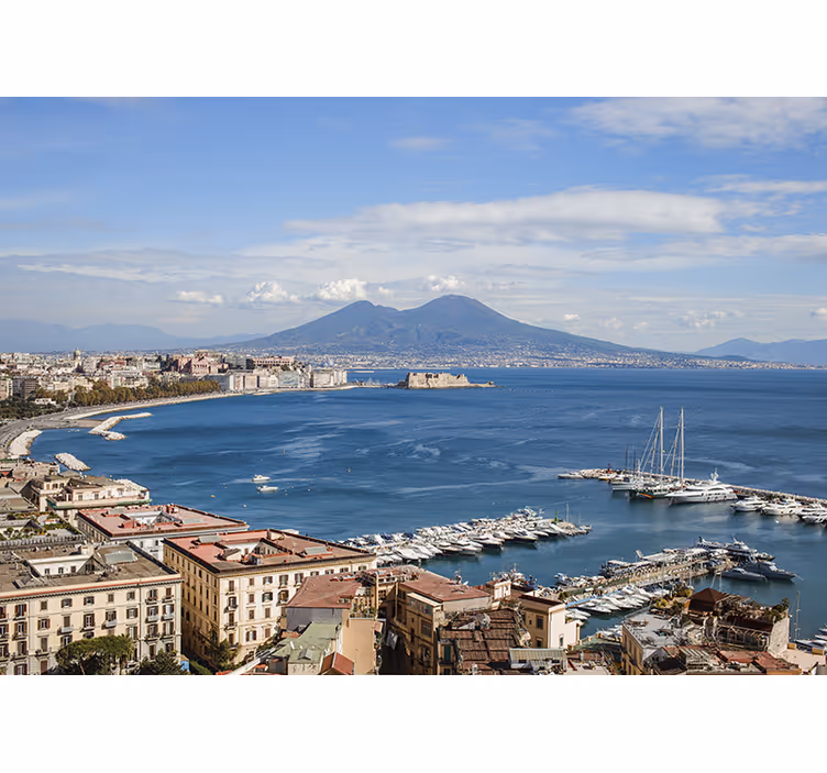 Toile fenêtre salon golfe de naples - TenStickers