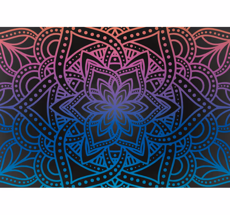 Toile fenêtre salon mandala complexe - TenStickers