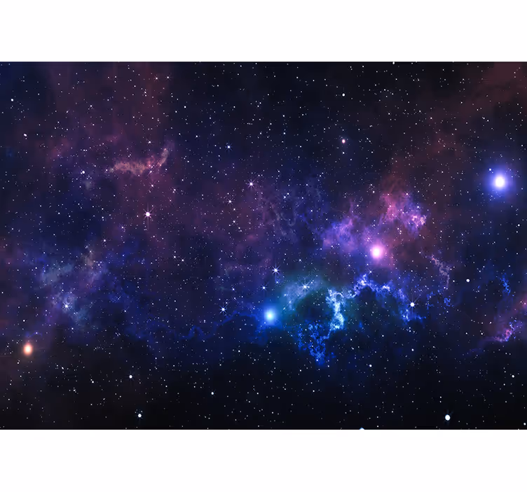 Toile fenêtre salon univers avec mille étoiles - TenStickers