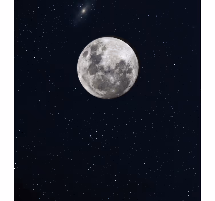 Toile fenêtre salon lune grise dans l'espace - TenStickers
