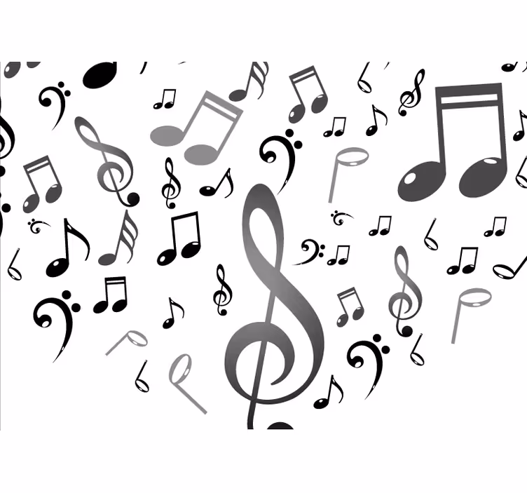 Toile fenêtre salon notes de musique - TenStickers