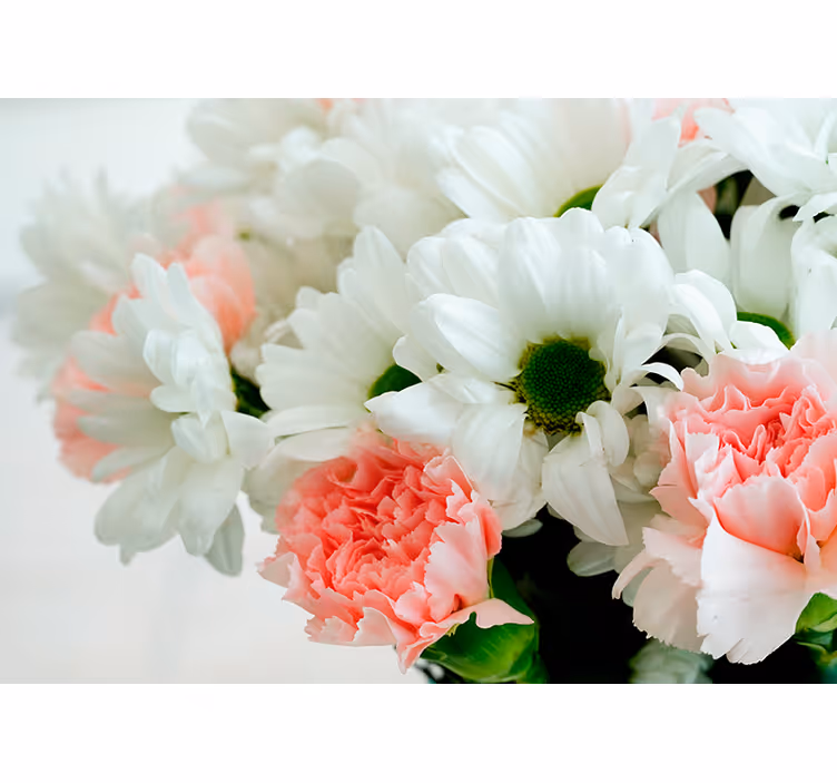 Toile fenêtre salon bouquet blanc magnifique - TenStickers