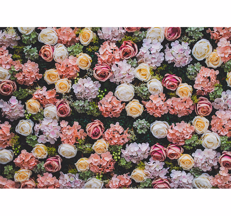 Toile fenêtre salon fleurs style vintage - TenStickers
