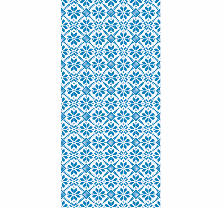 Toile fenêtre bleu motif carreaux bleus - TenStickers