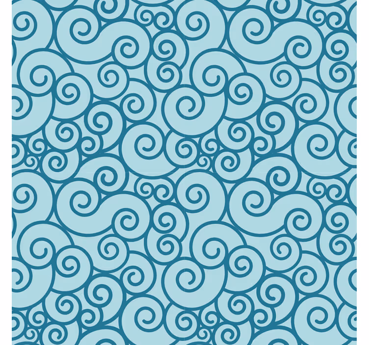 Toile fenêtre bleu motif tourbillonnant - TenStickers