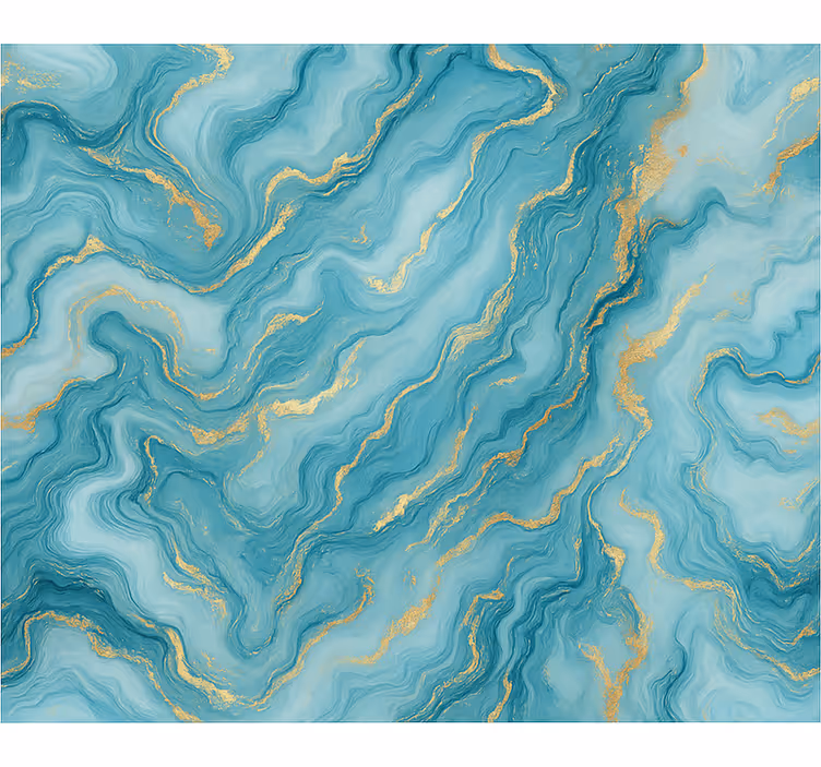 Toile fenêtre bleu marbre bleu clair - TenStickers