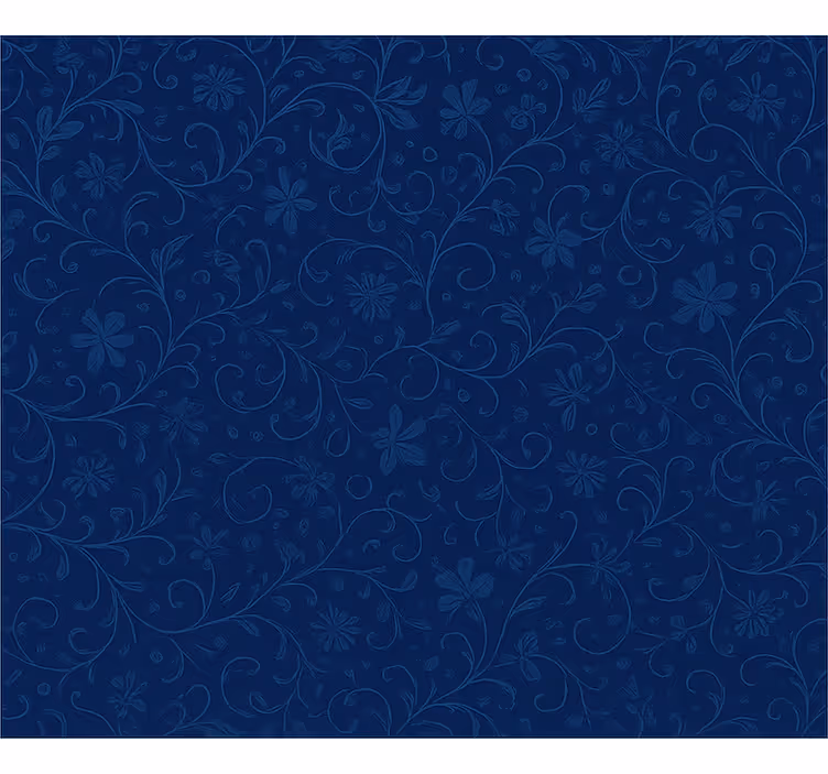 Toile fenêtre bleu motif floral marine - TenStickers