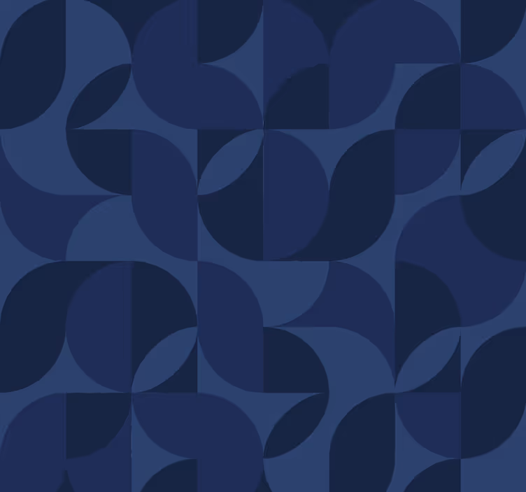 Toile fenêtre bleu géométrique rétro - TenStickers