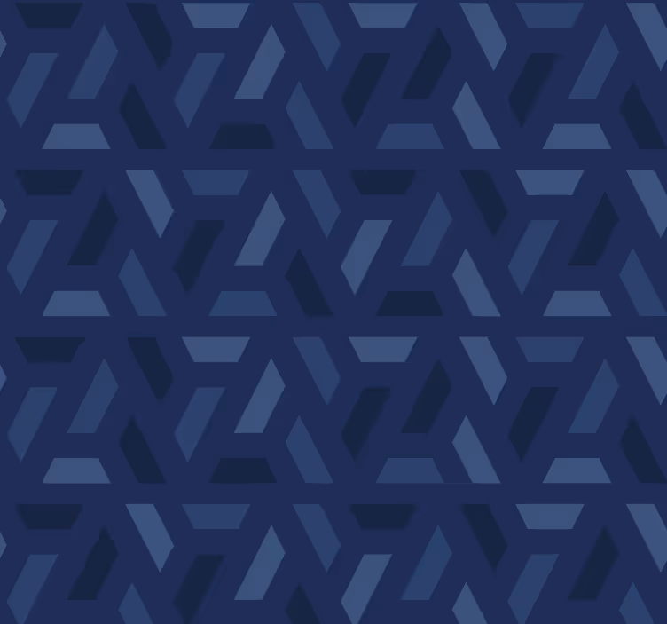 Toile fenêtre bleu motif triangles - TenStickers