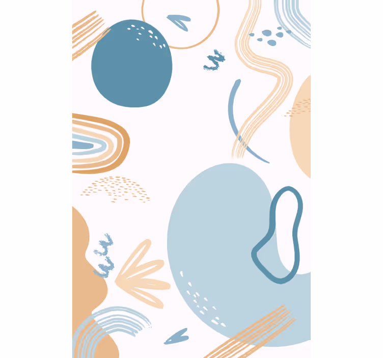 Toile fenêtre bleu motifs de vagues abstraits - TenStickers