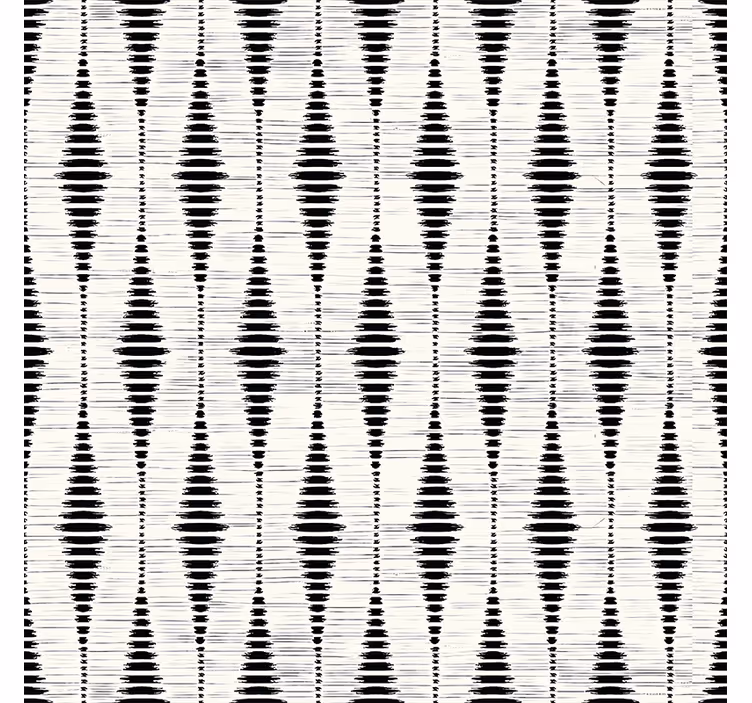 Toile fenêtre moderne ikat noir rabaul - TenStickers