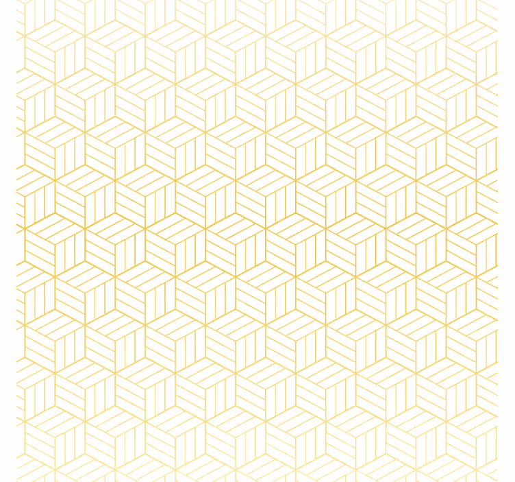 Toile fenêtre moderne cubes géométriques dorés - TenStickers
