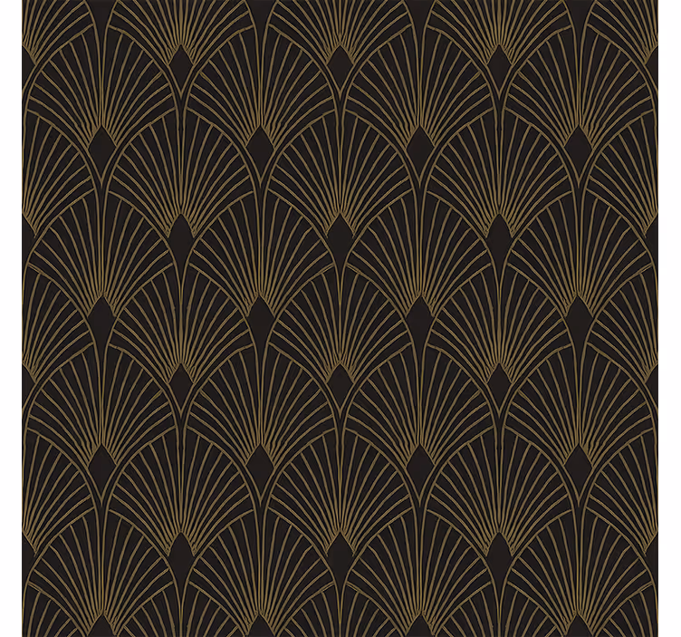 Toile fenêtre moderne Éventail déco doré - TenStickers