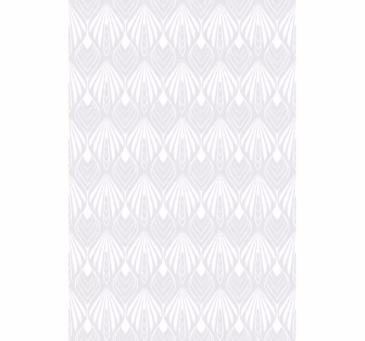 Toile fenêtre moderne motif feuilles blanches et grises - TenStickers