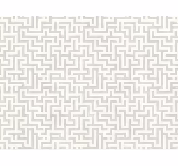 Toile fenêtre moderne design labyrinthe argenté - TenStickers