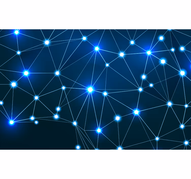 Toile fenêtre bleu carte des constellations - TenStickers