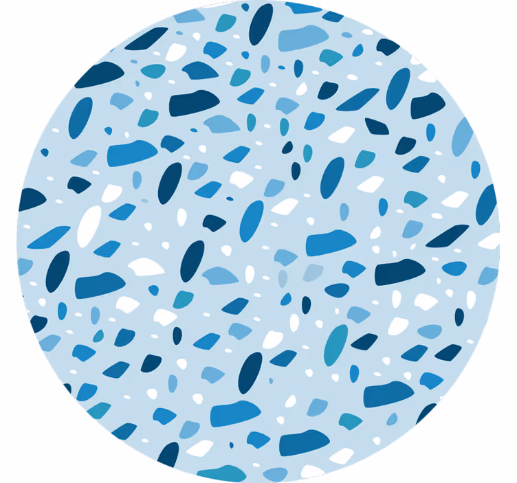 Toile fenêtre bleu texture terrazzo bleu - TenStickers