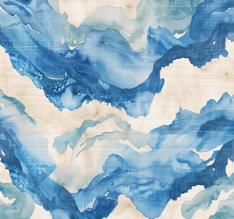 Toile fenêtre bleu vagues marbrées - TenStickers