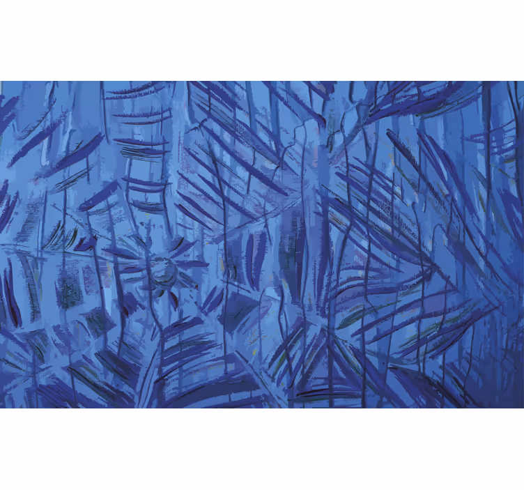 Toile fenêtre bleu toile d'araignée encre bleue - TenStickers