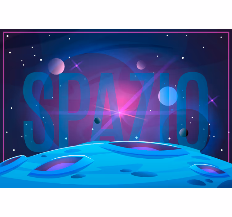 Toile fenêtre bleu univers et espace - TenStickers