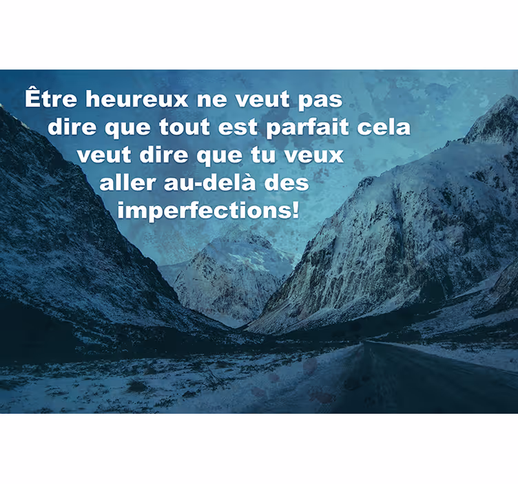 Toile fenêtre bleu route vide et montagnes enneigées - TenStickers