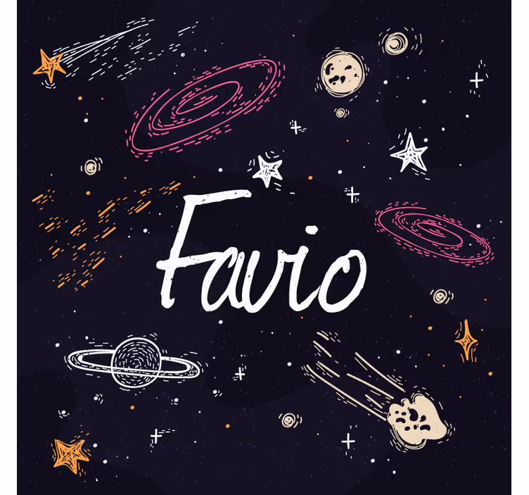 Toile fenêtre bleu galaxie avec nom personnalisable - TenStickers