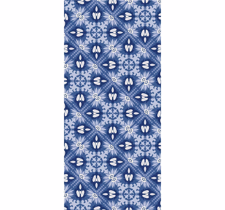 Toile fenêtre bleu ornementale - TenStickers