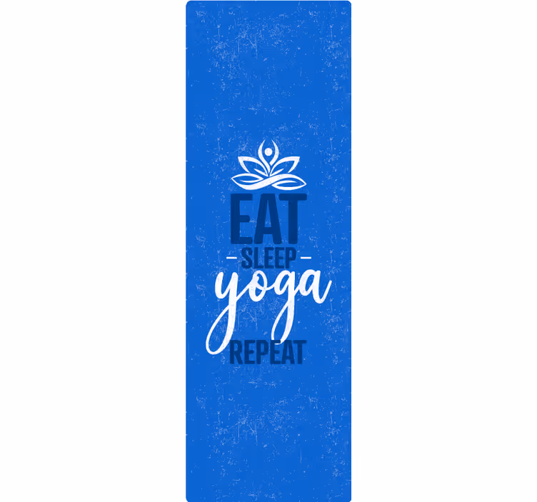 Toile fenêtre bleu mange dors yoga répète - TenStickers