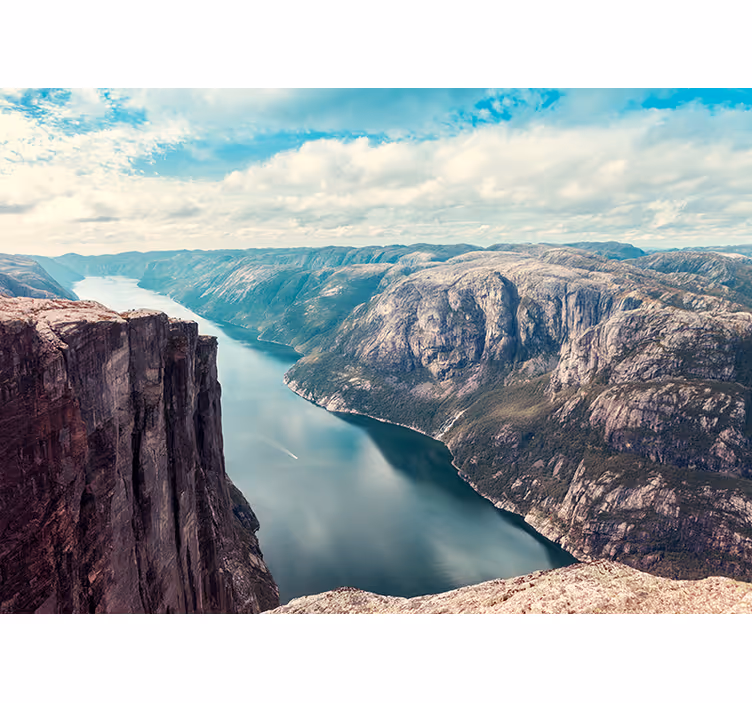 Toile fenêtre salon fjords norvégiens - TenStickers