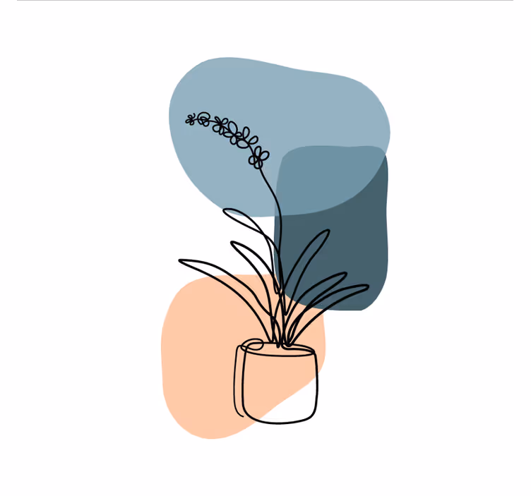 Toile fenêtre salon design minimaliste d'orchidées - TenStickers