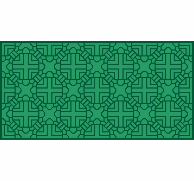 Toile fenêtre vert motif coréen vert - TenStickers