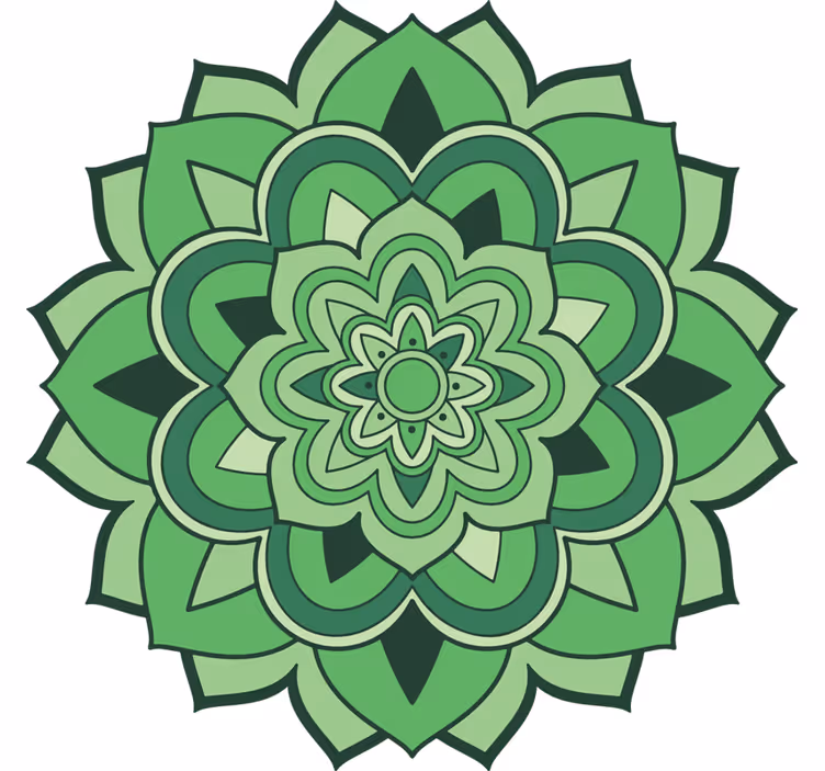 Toile fenêtre vert mandala vert - TenStickers