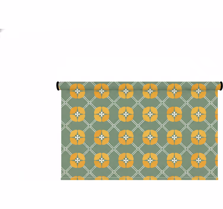 Toile fenêtre vert motif floral vert vintage - TenStickers