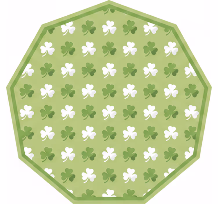 Toile fenêtre vert rayures trèfle vert et blanc - TenStickers