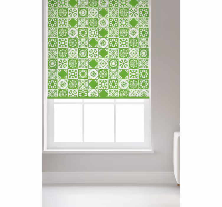 Toile fenêtre vert abstrait vert et blanc - TenStickers