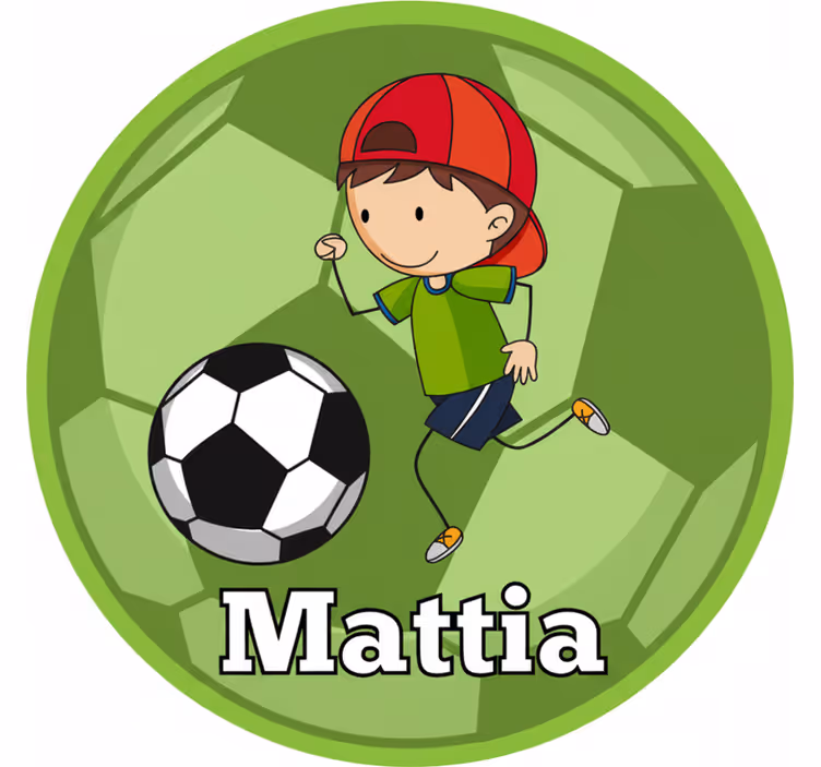 Toile fenêtre vert design football avec nom personnalisable - TenStickers