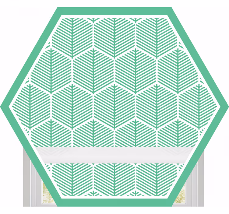 Toile fenêtre vert forme hexagonale de plantes vertes - TenStickers